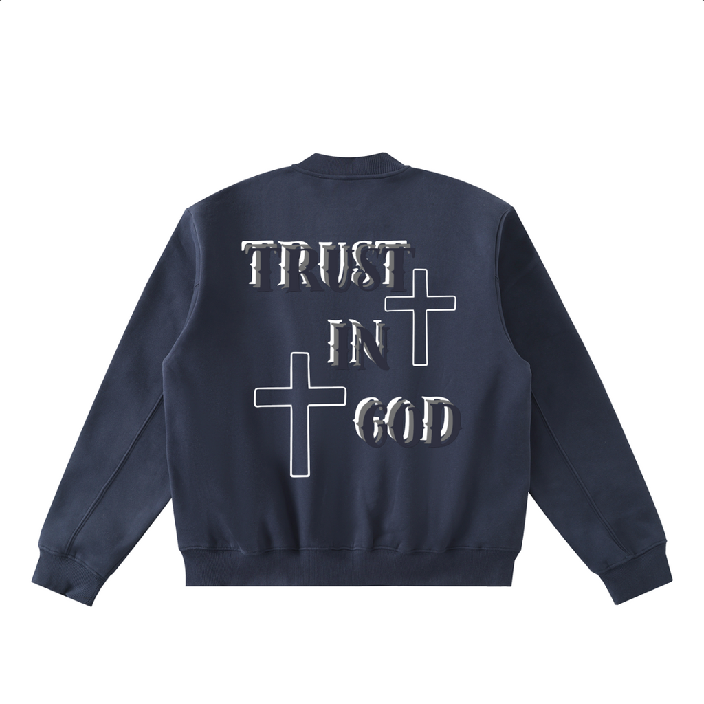 trust in god zip up hoodie